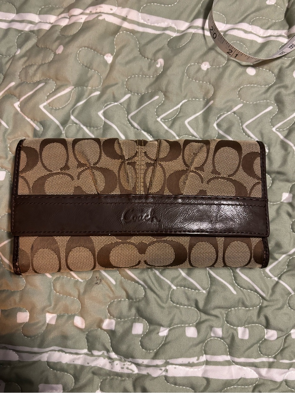 Coach Brown Signature Canvas Continental Wallet